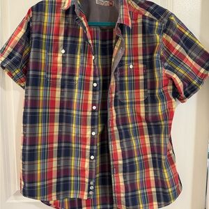 Soviegn Code Multicolor Plaid Short Sleeve Shirt XL
